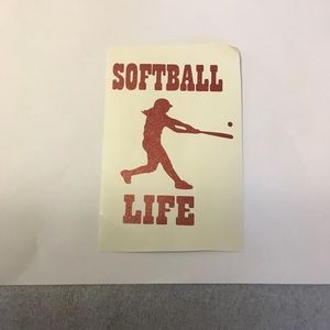 Softball Life vinyl decal